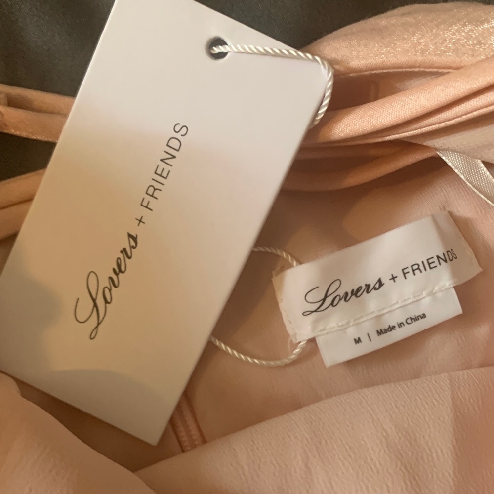 Lovers + Friends Satin Ruffle Slip - Peach - Picture 2 of 12